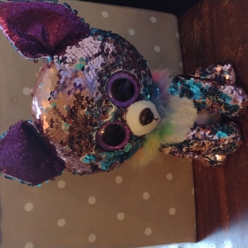🔥TY Baby Flippables Purple Sequins Yappy Toy